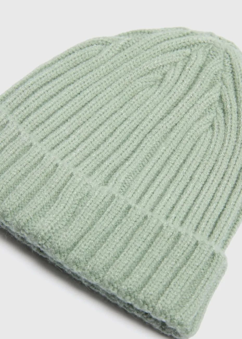 Baby Green Ribbed Beanie (Newborn-23mths)