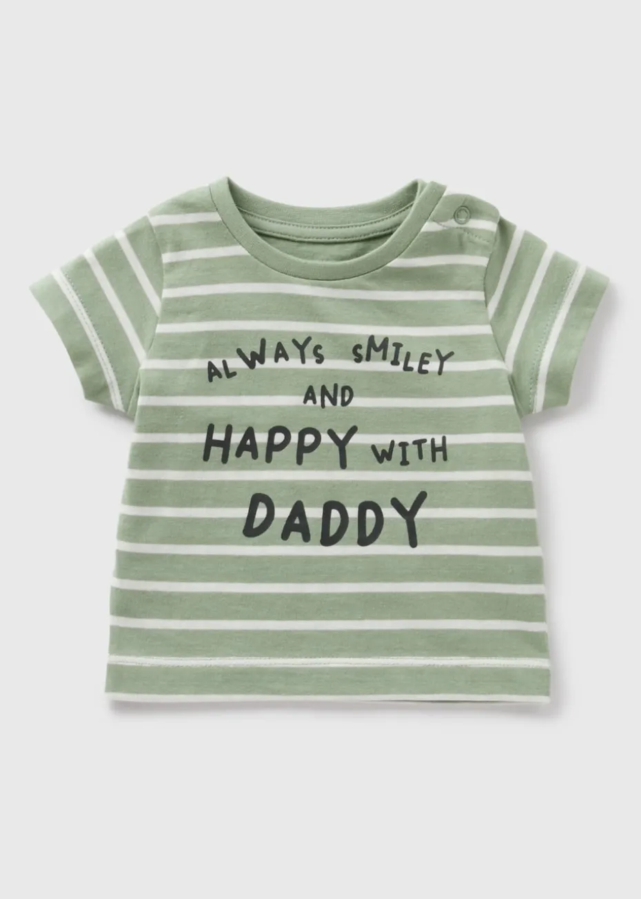 Baby Green Stripe Daddy T-Shirt (Newborn-23mths)