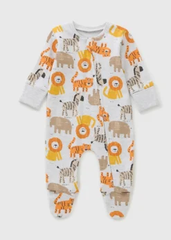 Baby Grey Lion Sleepsuit (Newborn-18mths)