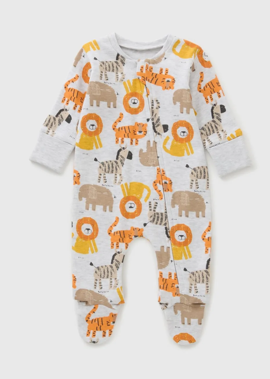Baby Grey Lion Sleepsuit (Newborn-18mths)
