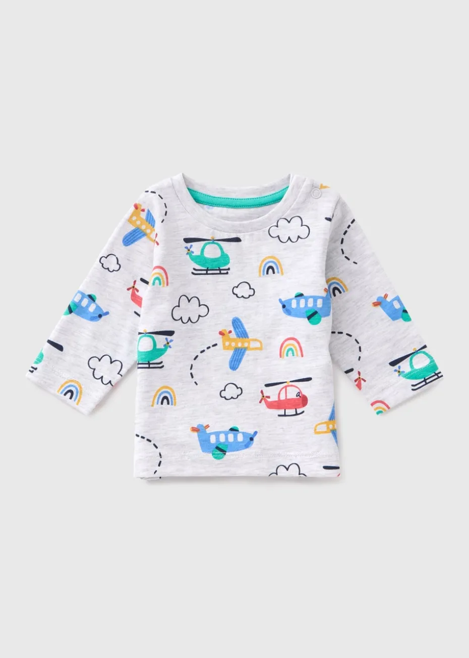 Baby Grey Transport Long Sleeve Top (Newborn-23mths)