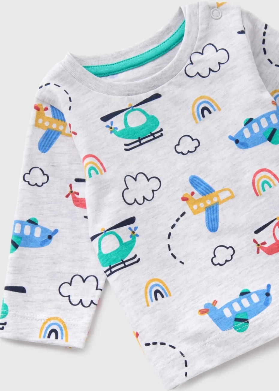 Baby Grey Transport Long Sleeve Top (Newborn-23mths)