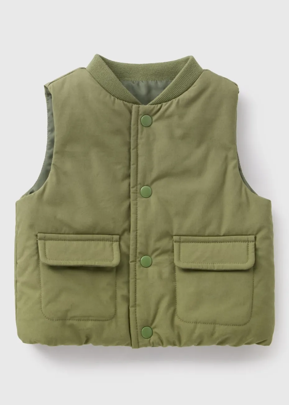 Baby Khaki Pocket Gilet (Newborn-23mths)