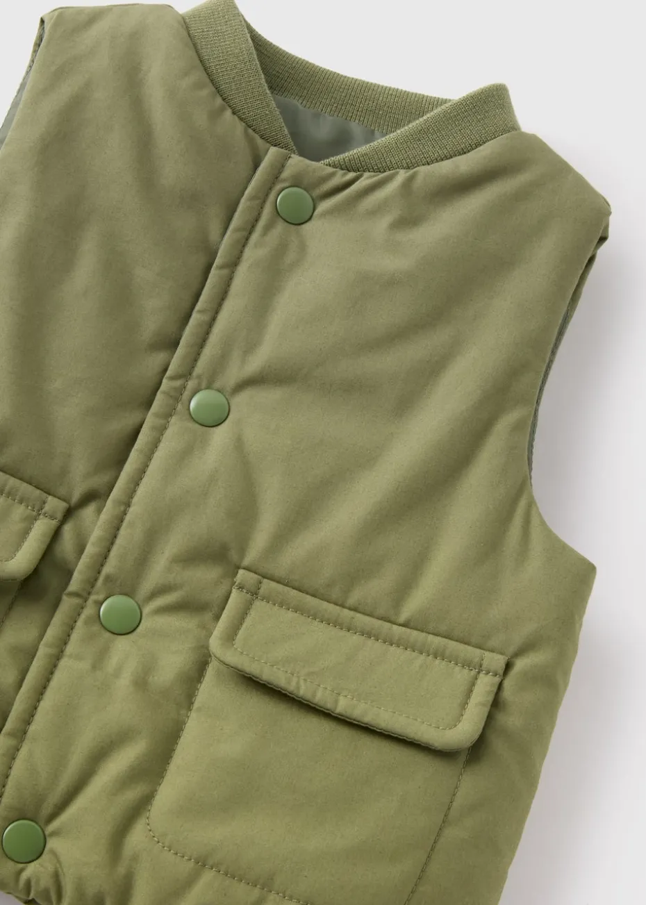 Baby Khaki Pocket Gilet (Newborn-23mths)