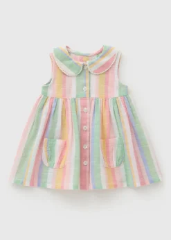 Baby Multicolour Stripy Collar Dress (Newborn-23mths)