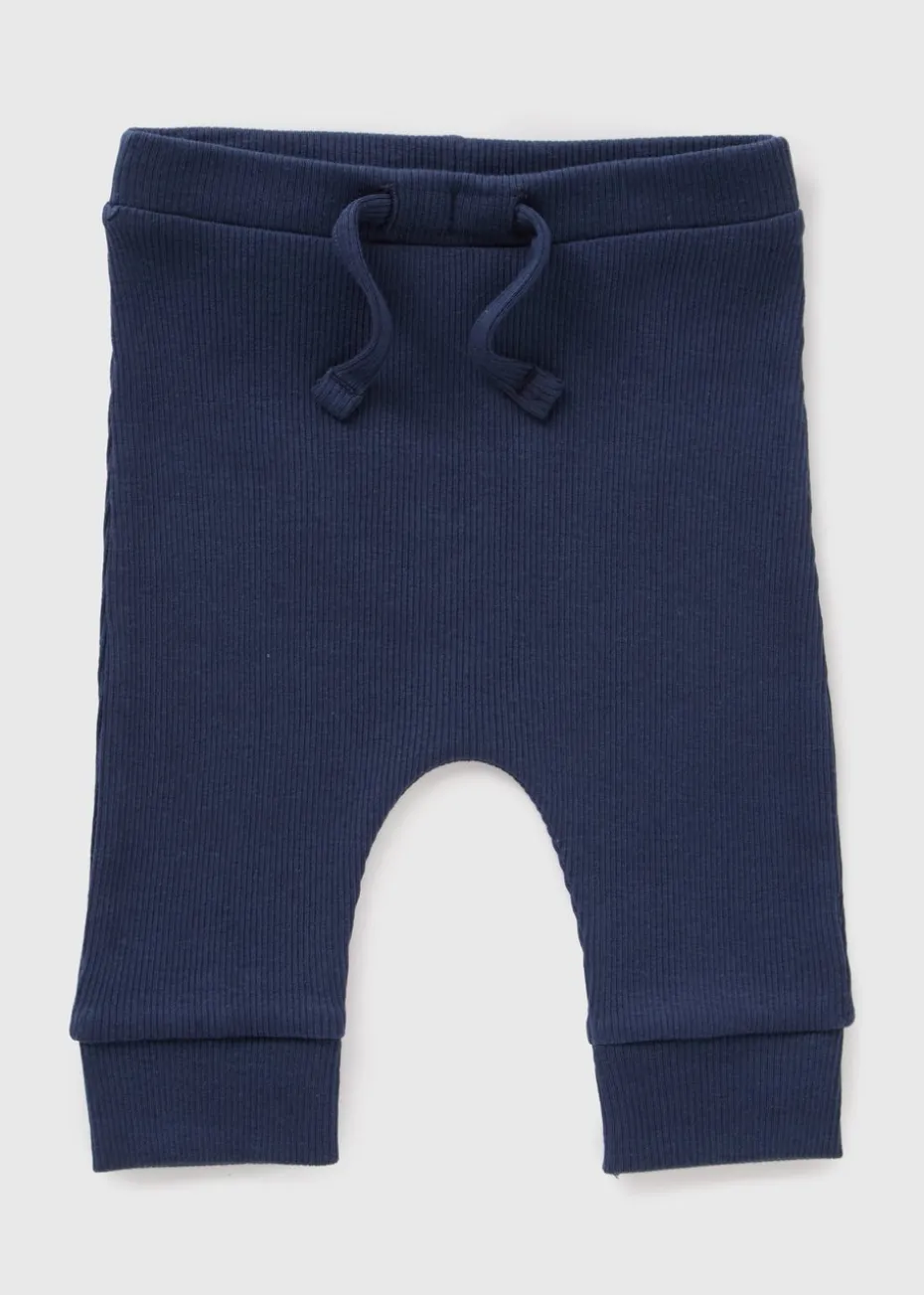Baby Navy Rib Leggings (Newborn-23mths)