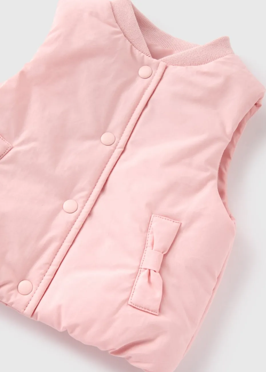 Baby Pink Bow Gilet (Newborn-23mths)
