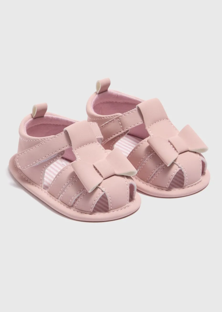 Baby Pink Bow Sandals (Newborn-18mths)