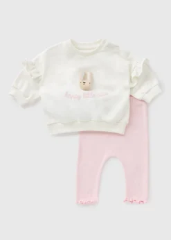 Baby Pink Bunny Sweatshirt & Legging Set (Newborn-23mths)