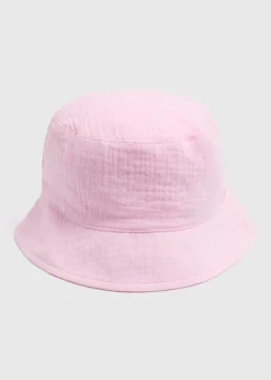 Baby Pink Crinkle Bucket Hat (Newborn-24mths)