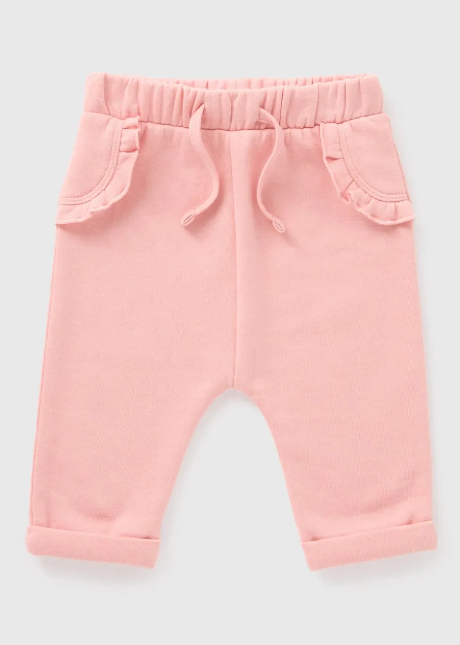 Baby Pink Frill Jogging Bottoms (Newborn-23mths)