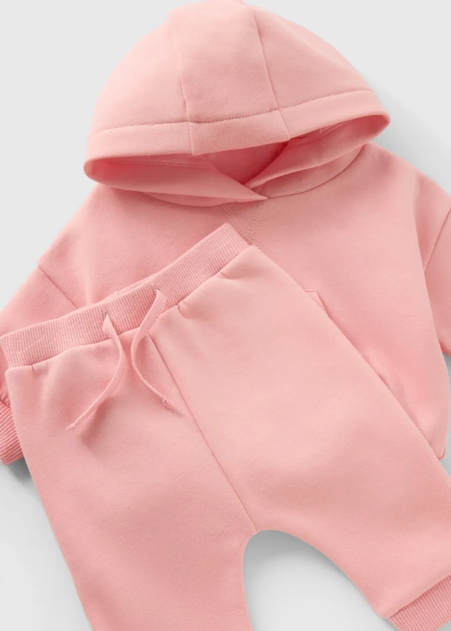 Baby Pink Hoodie & Jogging Bottom Set (Newborn-23mths)