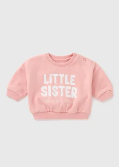 Baby Pink Little Sister Sweatshirt (Newborn-23mths)