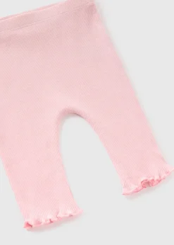 Baby Pink Ribbed Leggings (Newborn-23mths)