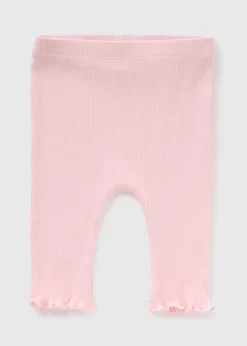 Baby Pink Ribbed Leggings (Newborn-23mths)