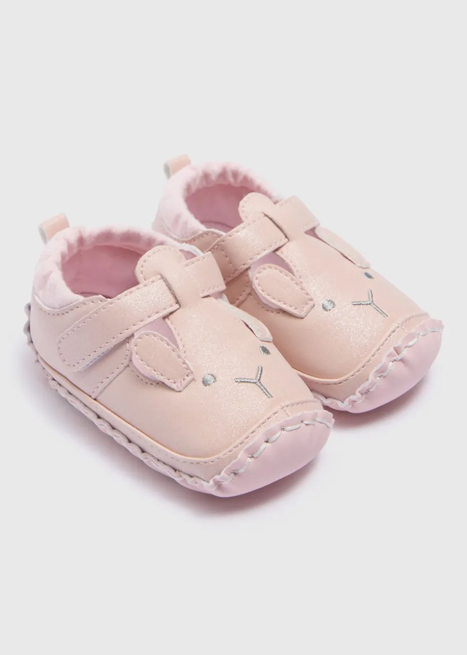 Baby Pink Soft Sole Animal Shoes (Newborn-18mths)