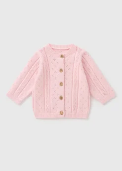Baby Pink Stitch Cardigan (Newborn-23mths)