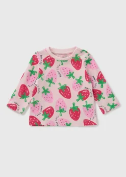Baby Pink Strawberry Long Sleeve Top (Newborn-23mths)