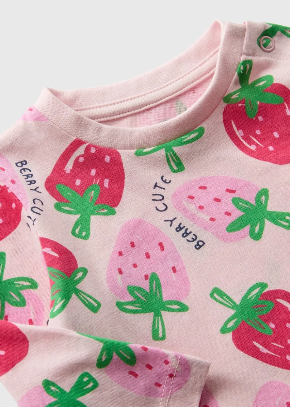 Baby Pink Strawberry Long Sleeve Top (Newborn-23mths)