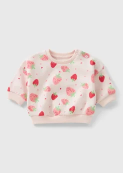 Baby Pink Strawberry Sweatshirt (Newborn-23mths)