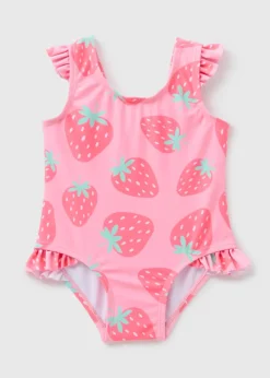 Baby Pink Strawberry Swimsuit (Newborn-23mths)