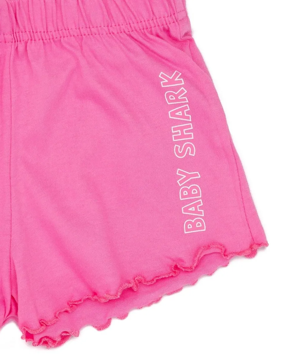 Baby Shark Kids Pink Shortie Pyjamas (12 Months-5 Years)