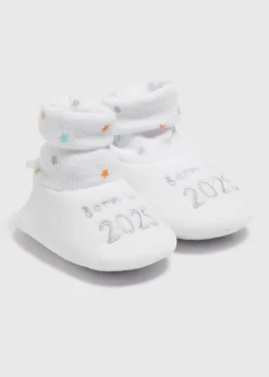 Baby White Born In 2025 Sock Boots (Newborn-12mths)