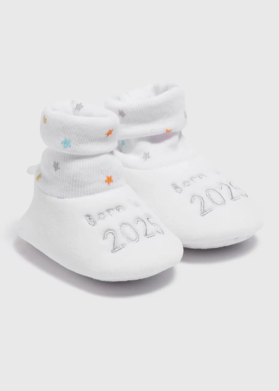 Baby White Born In 2025 Sock Boots (Newborn-12mths)