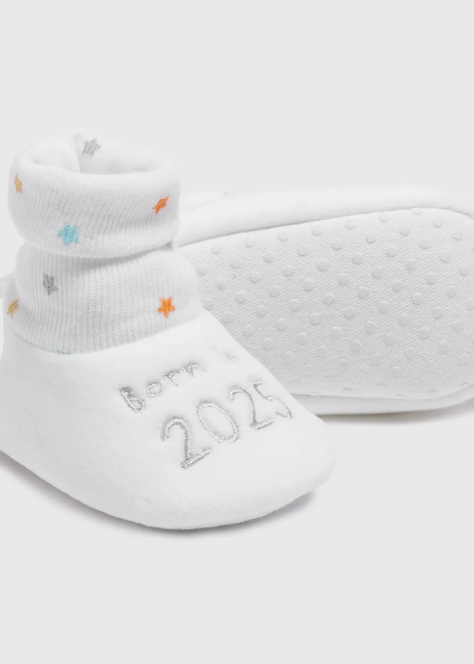 Baby White Born In 2025 Sock Boots (Newborn-12mths)