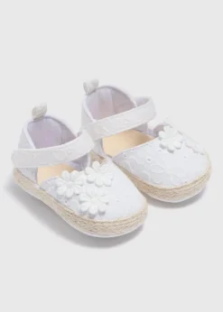 Baby White Broderie Mary Jane Shoes (Newborn-18mths)