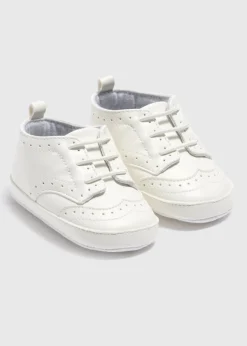 Baby White Faux Leather Brogues (Newborn-18mths)