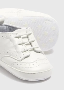 Baby White Faux Leather Brogues (Newborn-18mths)
