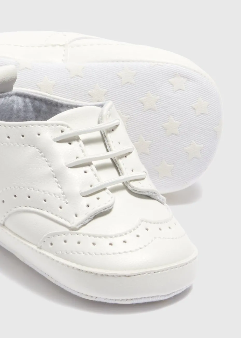 Baby White Faux Leather Brogues (Newborn-18mths)