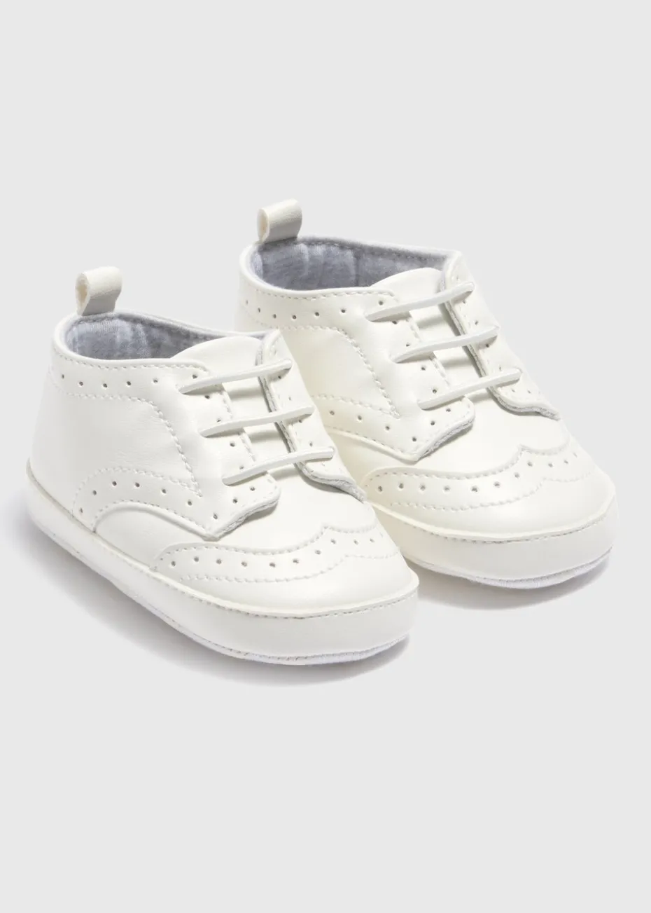 Baby White Faux Leather Brogues (Newborn-18mths)