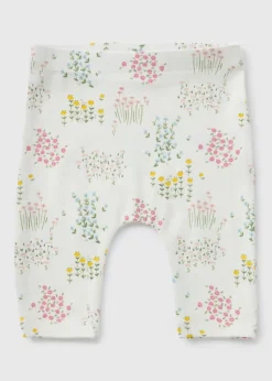 Baby White Floral Leggings (Newborn-23mths)
