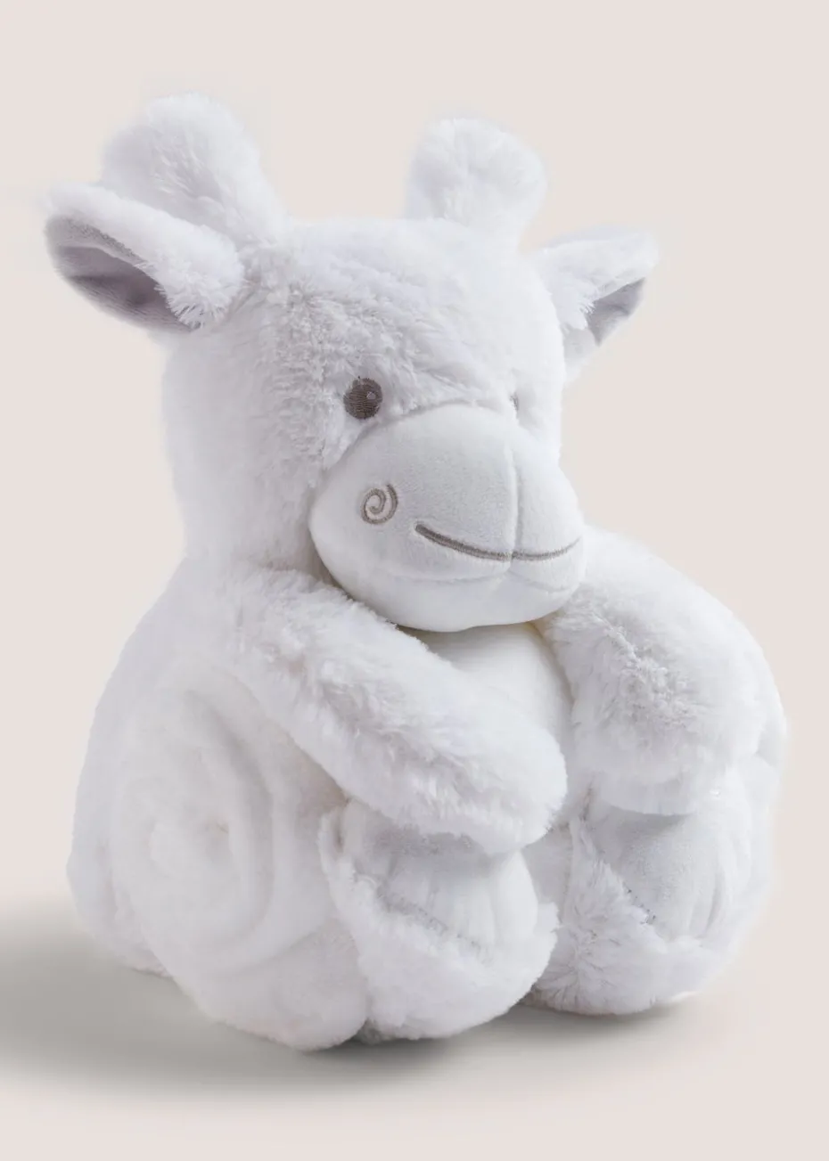 Baby White Giraffe Roll Up Blanket