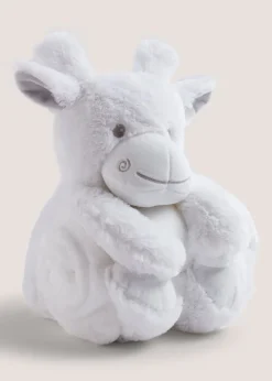 Baby White Giraffe Roll Up Blanket