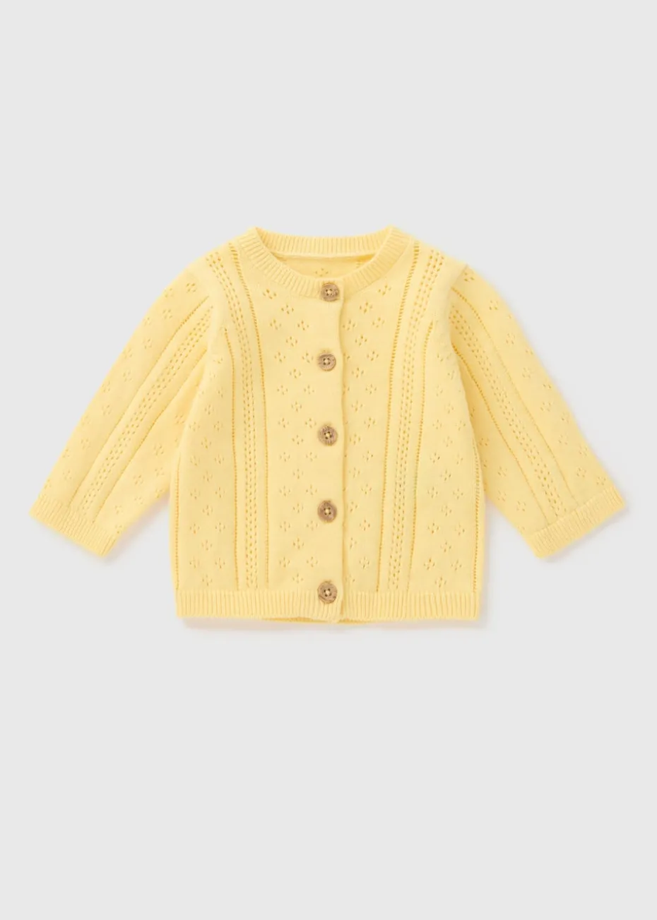 Baby Yellow Stitch Cardigan (Newborn-23mths)