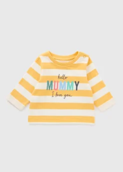 Baby Yellow Stripe Mummy Long Sleeve Top (Newborn-23mths)