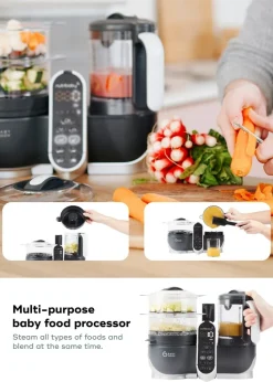 Babymoov Industrial Grey Nutribaby Plus 6 in 1 Baby Food Maker