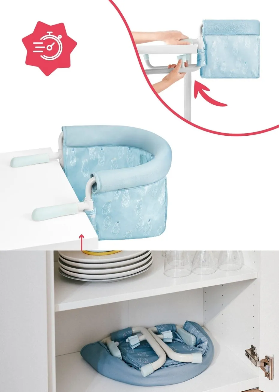 Badabulle Blue Hook on Seat Highchair for Tables and Travel