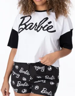 Barbie Black & White Logo Shortie Pyjamas