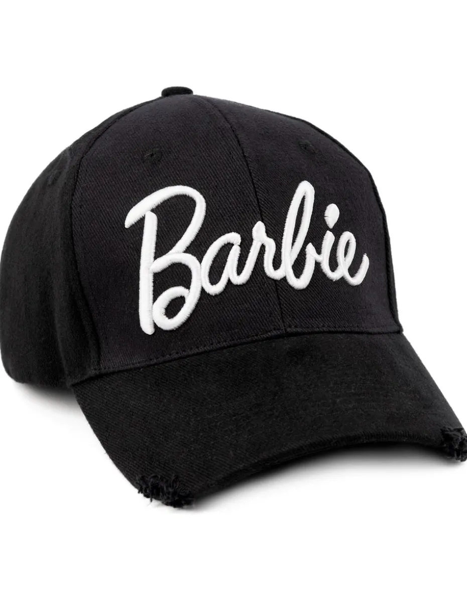 Barbie Black Logo Adjustable Curved Peak Baseball Cap