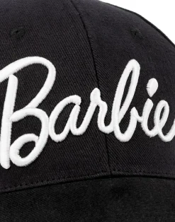 Barbie Black Logo Adjustable Curved Peak Baseball Cap