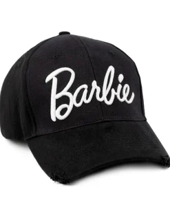 Barbie Black Logo Adjustable Curved Peak Baseball Cap