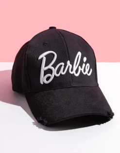 Barbie Black Logo Adjustable Curved Peak Baseball Cap