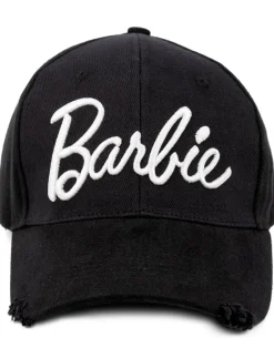 Barbie Black Logo Adjustable Curved Peak Baseball Cap