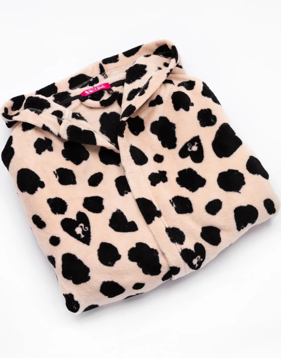 Barbie Girls Beige Leopard Logo Bathrobe (3-12 Years)