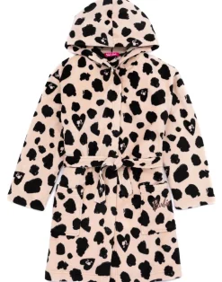 Barbie Girls Beige Leopard Logo Bathrobe (3-12 Years)