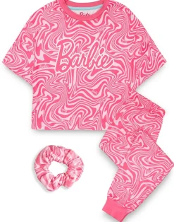 Barbie Girls Pink All Over Pattern Pyjama Set (3 - 12 Years)